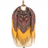 PAVLOVO POSAD RUSSIAN SHAWL 146x146 cm 57x57" 100% Wool Scarf Wrap Silk Fringe 1930-2