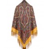 PAVLOVO POSAD RUSSIAN SHAWL 146x146 cm 57x57" 100% Wool Scarf Wrap Silk Fringe 1930-2