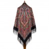 PAVLOVO POSAD RUSSIAN SHAWL 146x146 cm 57x57" 100% Wool Scarf Wrap Silk Fringe 1930-18