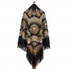 PAVLOVO POSAD RUSSIAN SHAWL 146x146 cm 57x57" 100% Wool Scarf Wrap Woolen Fringe 351-21