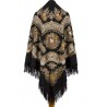 PAVLOVO POSAD RUSSIAN SHAWL 146x146 cm 57x57" 100% Wool Scarf Wrap Woolen Fringe 351-21