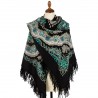 PAVLOVO POSAD RUSSIAN SHAWL 146x146 cm 57x57" 100% Wool Scarf Wrap Woolen Fringe 351-22