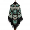 PAVLOVO POSAD RUSSIAN SHAWL 146x146 cm 57x57" 100% Wool Scarf Wrap Woolen Fringe 351-22