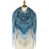 RUSSIAN PAVLOVO POSAD SHAWL 135x135cm SCARF ITALIAN 100%WOOL SILK FRINGE 1810-1