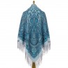 RUSSIAN PAVLOVO POSAD SHAWL 135x135cm SCARF ITALIAN 100%WOOL SILK FRINGE 1810-1