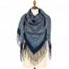 RUSSIAN PAVLOVO POSAD SHAWL 135x135cm SCARF ITALIAN 100%WOOL SILK FRINGE 1810-14