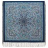 RUSSIAN PAVLOVO POSAD SHAWL 135x135cm SCARF ITALIAN 100%WOOL SILK FRINGE 1810-14