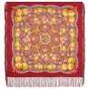 PAVLOVO POSAD RUSSIAN SHAWL 89x89 cm 35x35" 100% Wool Scarf Silk Fringe Wrap 1920-5