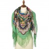 RUSSIAN PAVLOVO POSAD SHAWL 135x135cm SCARF ITALIAN 100% WOOL SILK FRINGE 1779-9