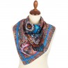 PAVLOVO POSAD RUSSIAN SUMMER SHAWL 100% COTTON BANDANA OWL 70x70 SCARF 10714-1