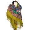PAVLOVO POSAD RUSSIAN SHAWL 146x146 cm 57x57" 100% Wool Scarf Wrap Silk Fringe 1724-2