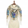 PAVLOVO POSAD RUSSIAN SHAWL 125x125 cm 49x49" 100% Wool Scarf Wrap Silk Fringe 1594-4