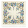 PAVLOVO POSAD RUSSIAN SHAWL 125x125 cm 49x49" 100% Wool Scarf Wrap Silk Fringe 1594-4