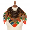 PAVLOVO POSAD SHAWL 100% WOOL WRAP RUSSIAN SCARF 89x89 cm 1898-18