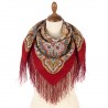 PAVLOVO POSAD RUSSIAN SHAWL 89x89 cm 35x35" 100% Wool Scarf Silk Fringe Wrap 1937-5