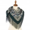 PAVLOVO POSAD RUSSIAN SHAWL 89x89 cm 35x35" 100% Wool Scarf Silk Fringe Wrap 1937-9
