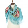 PAVLOVO POSAD RUSSIAN SHAWL 89x89 cm 35x35" 100% Wool Scarf Silk Fringe Wrap 1604-11