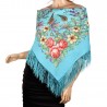 PAVLOVO POSAD RUSSIAN SHAWL 89x89 cm 35x35" 100% Wool Scarf Silk Fringe Wrap 1604-11
