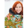 PAVLOVO POSAD RUSSIAN SHAWL 146x146 cm 57x57" 100% Wool Scarf Wrap Silk Fringe 1315-1