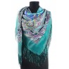 RUSSIAN PAVLOVO POSAD 100% SILK RUSSIA SHAWL SCARF WRAP SUMMER 130x130 cm 1429-9