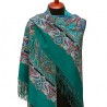 RUSSIAN PAVLOVO POSAD 100% SILK RUSSIA SHAWL SCARF WRAP SUMMER 130x130 cm 1429-9