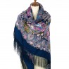 PAVLOVO POSAD RUSSIAN SHAWL 146x146 cm 57x57" 100% Wool Scarf Wrap Silk Fringe 1724-14