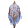 RUSSIAN PAVLOVO POSAD 100% SILK RUSSIA SHAWL SCARF WRAP SUMMER 130x130 cm 1736-13