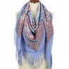 RUSSIAN PAVLOVO POSAD 100% SILK RUSSIA SHAWL SCARF WRAP SUMMER 130x130 cm 1736-13