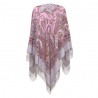RUSSIAN PAVLOVO POSAD 100% SILK RUSSIA SHAWL SCARF WRAP SUMMER 130x130 cm 1429-1