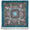 PAVLOVO POSAD RUSSIAN SHAWL 125x125 cm 49x49" 100% Wool Scarf Wrap Silk Fringe 982-12