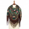 PAVLOVO POSAD RUSSIAN SHAWL 125x125 cm 49x49" 100% Wool Scarf Wrap Silk Fringe 1827-17