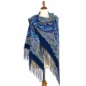 RUSSIAN PAVLOVO POSAD SHAWL 135x135cm SCARF ITALIAN 100% WOOL SILK FRINGE 1664-14