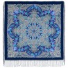 RUSSIAN PAVLOVO POSAD SHAWL 135x135cm SCARF ITALIAN 100% WOOL SILK FRINGE 1664-14