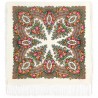PAVLOVO POSAD RUSSIAN SHAWL 89x89 cm 35x35" 100% Wool Scarf Silk Fringe Wrap 1960-1
