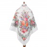 RUSSIAN PAVLOVO POSAD SHAWL SUMMER COTTON BEACH DRESS PAREO SCARF 146x146 cm 1766-3