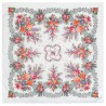 RUSSIAN PAVLOVO POSAD SHAWL SUMMER COTTON BEACH DRESS PAREO SCARF 146x146 cm 1766-3