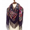 PAVLOVO POSAD RUSSIAN SHAWL 125x125 cm 49x49" 100% Wool Scarf Wrap Silk Fringe 1682-8