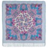 PAVLOVO POSAD RUSSIAN SHAWL 125x125 cm 49x49" 100% Wool Scarf Wrap Silk Fringe 1682-1