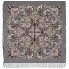 PAVLOVO POSAD RUSSIAN SHAWL 146x146 cm 57x57" 100% Wool Scarf Wrap Silk Fringe 1935-1