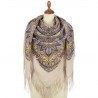 PAVLOVO POSAD RUSSIAN SHAWL 146x146 cm 57x57" 100% Wool Scarf Wrap Silk Fringe 1935-2