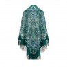 PAVLOVO POSAD RUSSIAN SHAWL 146x146 cm 57x57" 100% Wool Scarf Wrap Silk Fringe 1935-9