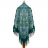 PAVLOVO POSAD RUSSIAN SHAWL 146x146 cm 57x57" 100% Wool Scarf Wrap Silk Fringe 1935-9