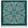 PAVLOVO POSAD RUSSIAN SHAWL 146x146 cm 57x57" 100% Wool Scarf Wrap Silk Fringe 1935-9