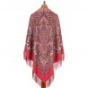 PAVLOVO POSAD RUSSIAN SHAWL 146x146 cm 57x57" 100% Wool Scarf Wrap Silk Fringe 1935-56