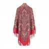 PAVLOVO POSAD RUSSIAN SHAWL 146x146 cm 57x57" 100% Wool Scarf Wrap Silk Fringe 1935-56
