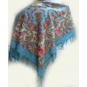 PAVLOVO POSAD RUSSIAN SHAWL 125x125 cm 49x49" 100% Wool Scarf Wrap Woolen Fringe 1551-12
