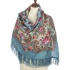 PAVLOVO POSAD RUSSIAN SHAWL 125x125 cm 49x49" 100% Wool Scarf Wrap Woolen Fringe 1551-12