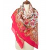 RUSSIAN PAVLOVO POSAD SHAWL SUMMER COTTON BEACH DRESS PAREO SCARF 146x146 cm 1758-5