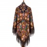 PAVLOVO POSAD RUSSIAN SHAWL 146x146 cm 57x57" 100% Wool Scarf Wrap Silk Fringe 1951-16