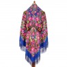 PAVLOVO POSAD RUSSIAN SHAWL 146x146 cm 57x57" 100% Wool Scarf Wrap Silk Fringe 1951-13